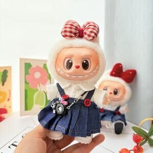 Clothes only!! Labubu 17cm keychain cute custom clothes outfits - LBB023